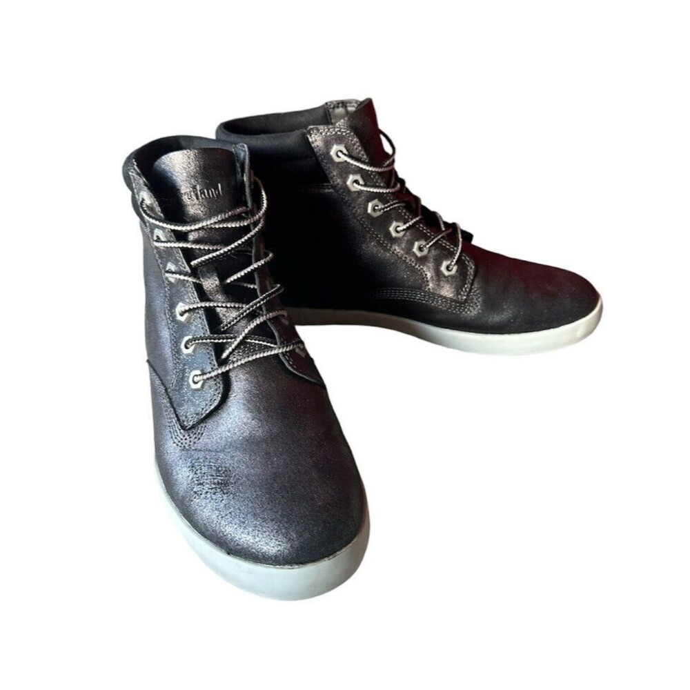 Timberland Women's Size 9.5 Dausette Sneaker Boots Anthracite Black Leather
